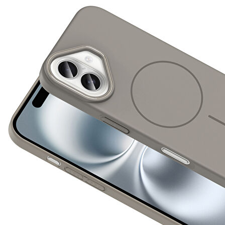 Apple iPhone 16 Kılıf Magsafe Şarj Özellikli Zr-Rubby