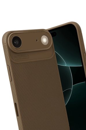 Apple iPhone 18 Air Kılıf Karbon Görünümlü Silikon Azn-Carbon
