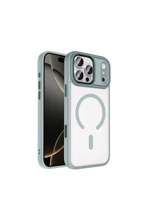 Apple iPhone 18 Pro Kılıf MgSafe Özellikli Mat Yüzey Zr-Krom