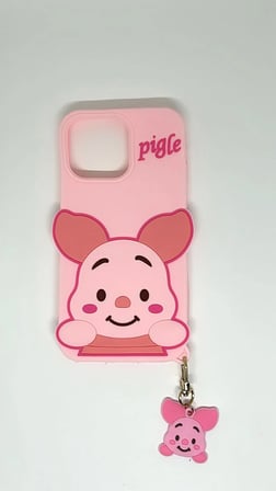 İphone 14 Pro Max uyumlu Sevimli Mor Pigle Darbeye Dayanıklı Kılıf Yumuşak Silikon Kapak ve Çanta Aksesuarı