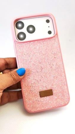 İphone 17 Pro Max ve 18 Pro Max uyumlu Işıltılı Simli Taşlı Slikon Kılıf Boş Metal Plakalı Arka Kapak