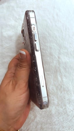İphone 13 / 14 uyumlu Sim Parçacıklı Işıltılı Lüks Krom Kamera Çerçeveli Premium Sert Slikon  Kılıf