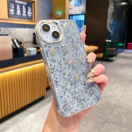 İphone 13 / 14 uyumlu Sim Parçacıklı Işıltılı Lüks Krom Kamera Çerçeveli Premium Sert Slikon  Kılıf