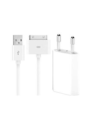 iPhone 4 Data Kablo USB Apple iPhone 4 4S iPod 1 2 uyumlu şarj kablosu ve şarj başlığı set