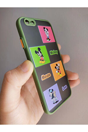 Iphone 7 / Iphone 7 / Iphone Se 2020 Uyumlu Mickey Mouse Tasarım Telefon Boyun Askılı Set Kılıf