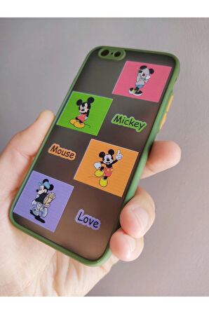 Iphone 7 / Iphone 7 / Iphone Se 2020 Uyumlu Mickey Mouse Tasarım Telefon Boyun Askılı Set Kılıf