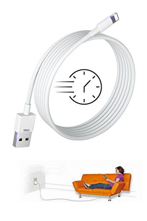 Qasul 3 Metre Iphone Lightning Data Şarj Kablosu Apple Iphone Uyumlu Şarj Kablosu