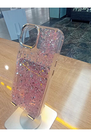 İPhone 13 Uyumlu Simli Kamera Çerçevesi Metal Kapak Tuşları Metal Kılıf