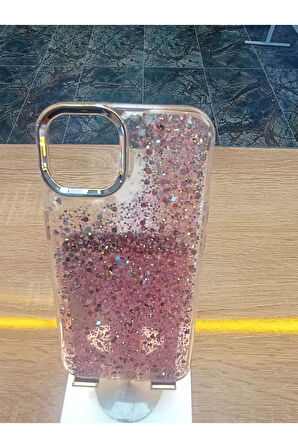 İPhone 13 Uyumlu Simli Kamera Çerçevesi Metal Kapak Tuşları Metal Kılıf