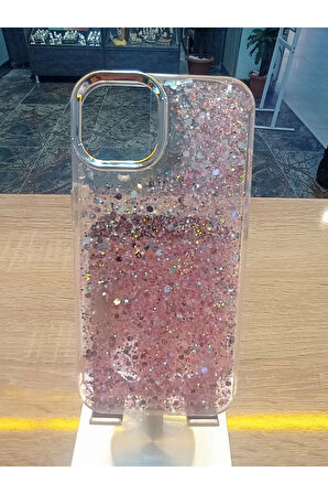 İPhone 13 Uyumlu Simli Kamera Çerçevesi Metal Kapak Tuşları Metal Kılıf