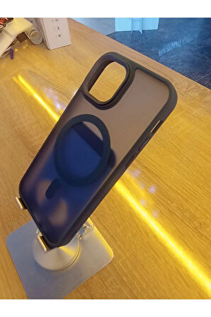 İPhone 11 Pro Uyumlu MagSafe Özellikli Kenarları Renkli Arka Yüzü Mat Darbe Emici Kılıf