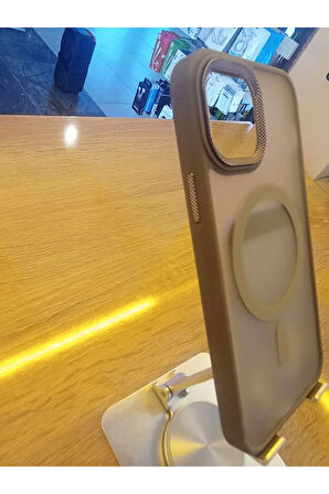 İPhone 15 Uyumlu MagSafe Özellikli Kenarları Renkli Arka Yüzü Mat Kenarları Renkli Darbe Emici Kılıf