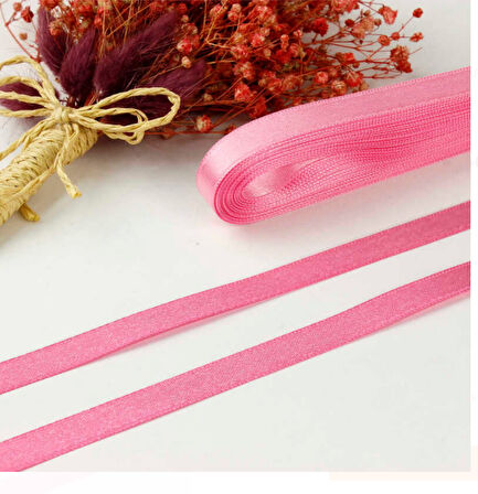 1 CM ŞEKER PEMBE SATEN KURDELA 10 METRE UZUNLUĞUNDA