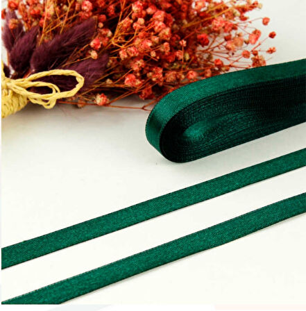 1 CM ZÜMRÜT YEŞİL SATEN KURDELA 30 METRE UZUNLUĞUNDA