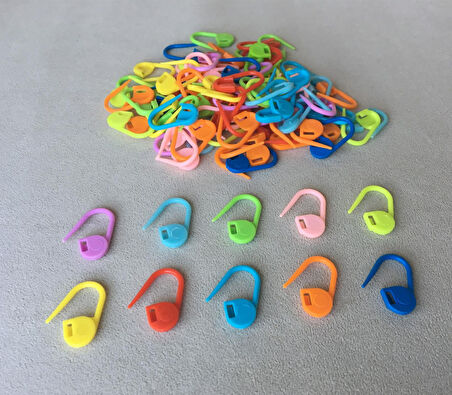 40 ADET RENKLİ İLMEK TUTUCU (ÇATAL İĞNE MODELİ) AMİGURUMİ, DANTEL VB ÖRGÜLERİNİZDE İŞARETLEYİCİ