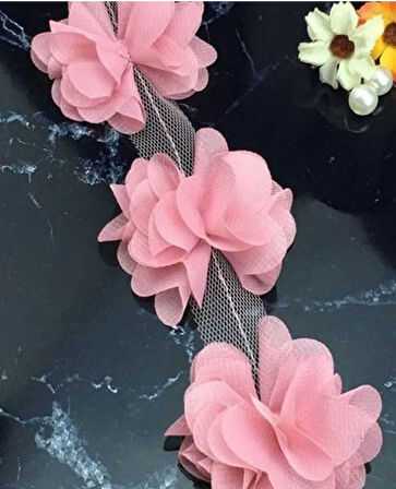 pembe lazer kesim çiçek (13 adet)