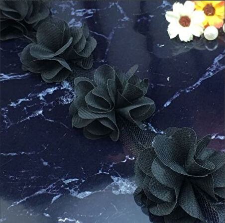 siyah lazer kesim çiçek (65 adet)