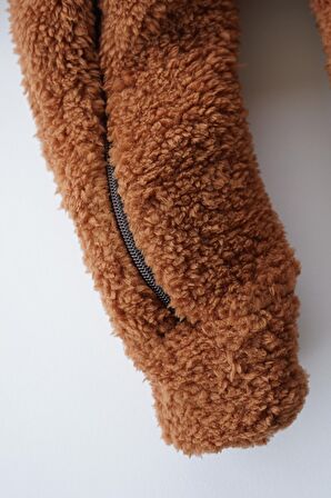 Kız Erkek Bebek Ve Çocuk Peluş Tavşan Tasarımlı Kışlık Tulum