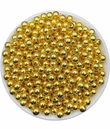 8 mm gold metalik renk boncuk 150 gr