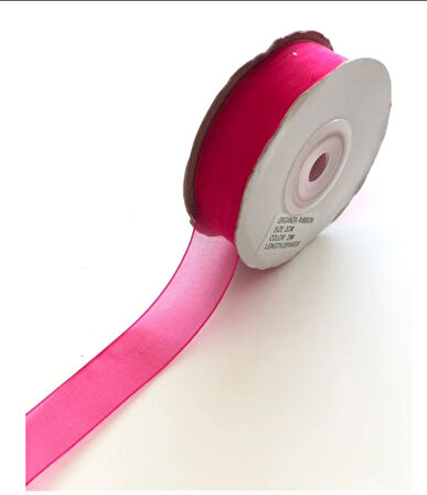 fuşya  renk  2 cm organze kurdele 1 adet