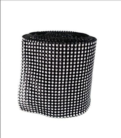 SİYAH STRAS ÇUKUR 24'LÜ ŞERİT 1 mt