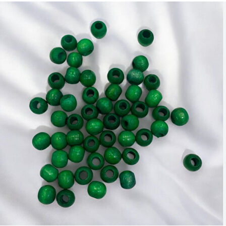 Yeşil    10 mm Ahşap Boncuk 100 gr