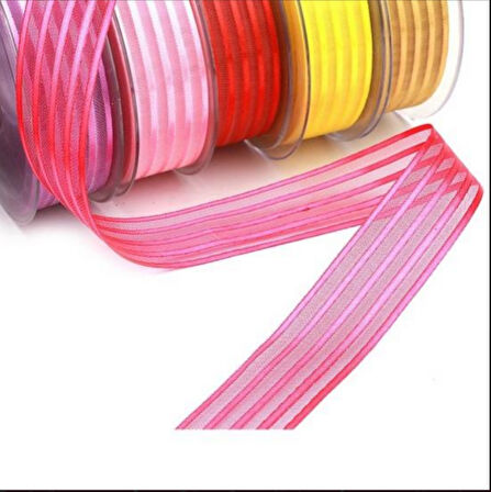 lacivert  saten çizgili şifon kurdele 2,5cm x 25m (hilton kurdele)  1 adet