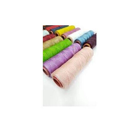 beyaz renkli mumlu ip 1mm 100mt