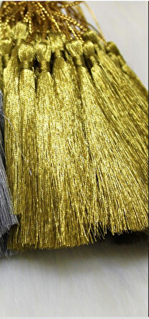 10 adet altın sarı  6 cm ip püskül