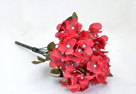 Bordo Yapay Ortanca Çiçek Demeti