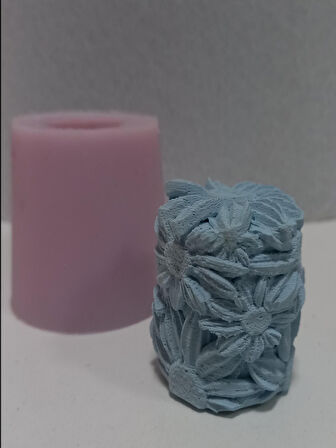 Çiçekli mum silikon Kalıp