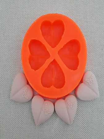 4'lü Kelebekli Kalp silikon sabun ve kokulu taş kalıbı