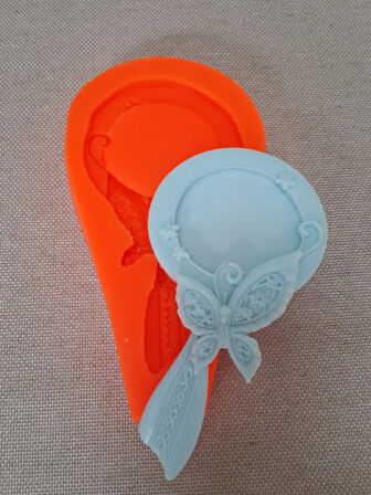 Kelebekli El Aynası Sabun Kalıbı ve Kokulu Taş Kalıbı