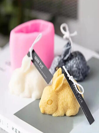 Tavşan silikon mum kalıbı