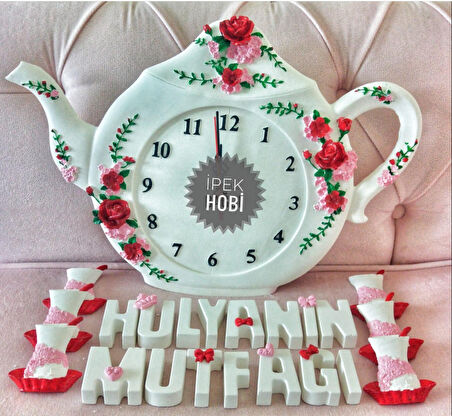 Çaydanlık saat ve çay bardağı kalıbı
