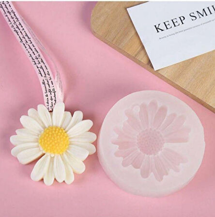 Papatya mum ve kokulu taş silikon kalıp