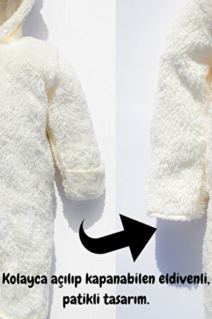 Kız Erkek Bebek Ve Çocuk Patikli Kışlık Ayı Tulum