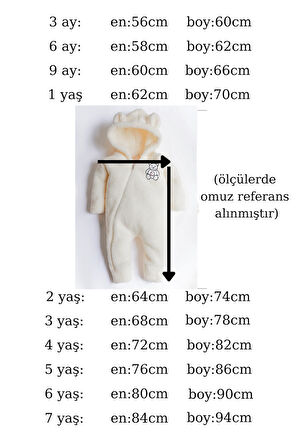 Kız Erkek Bebek Ve Çocuk Kapüşonlu Nakışlı Tulum