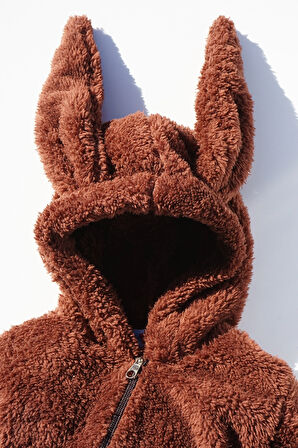 Kız Erkek Bebek Ve Çocuk Kapüşonlu Kışlık Tavşan Tulum