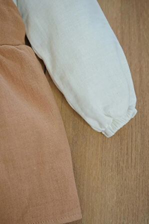 Kız Bebek Ve Çocuk Gömlekli Ayıcıklı Müslin Elbise