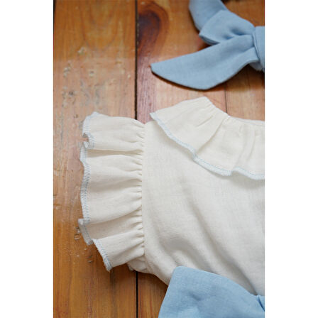 Kız Bebek Ve Çocuk Fiyonklu Müslin Elbise