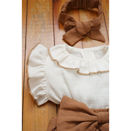 Kız Bebek Ve Çocuk Fiyonklu Müslin Elbise