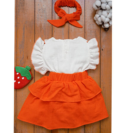 Kız Bebek Ve Çocuk Fiyonklu Müslin Elbise