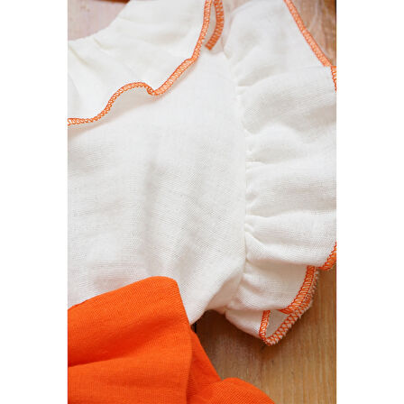 Kız Bebek Ve Çocuk Fiyonklu Müslin Elbise