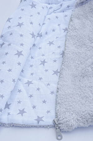 Kız Erkek Bebek Ve Çocuk Müslin Astarlı Fermuarlı Peluş Mont