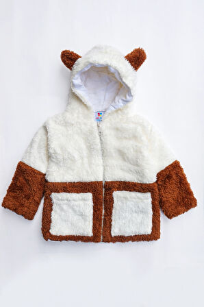 Kız Erkek Bebek Ve Çocuk Müslin Astarlı Ayıcıklı Peluş Mont