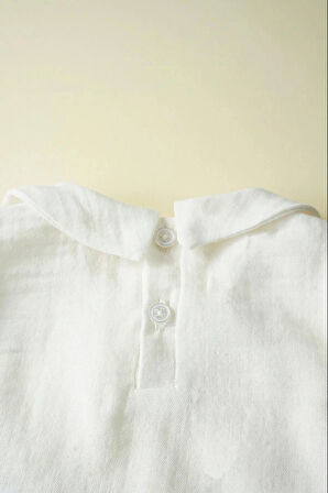 Kız Bebek Ve Çocuk Fırfırlı Balon Kol Müslin Gömlek