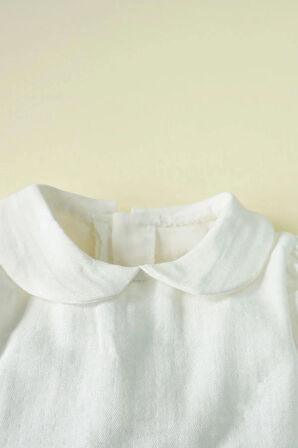 Kız Bebek Ve Çocuk Fırfırlı Balon Kol Müslin Gömlek