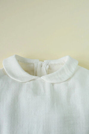 Kız Bebek Ve Çocuk Lastikli Uzun Kol Müslin Gömlek