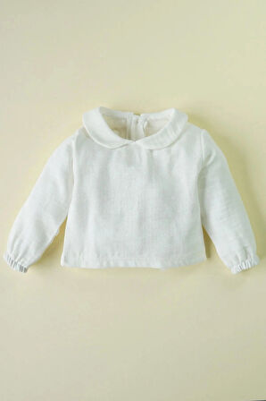 Kız Bebek Ve Çocuk Lastikli Uzun Kol Müslin Gömlek